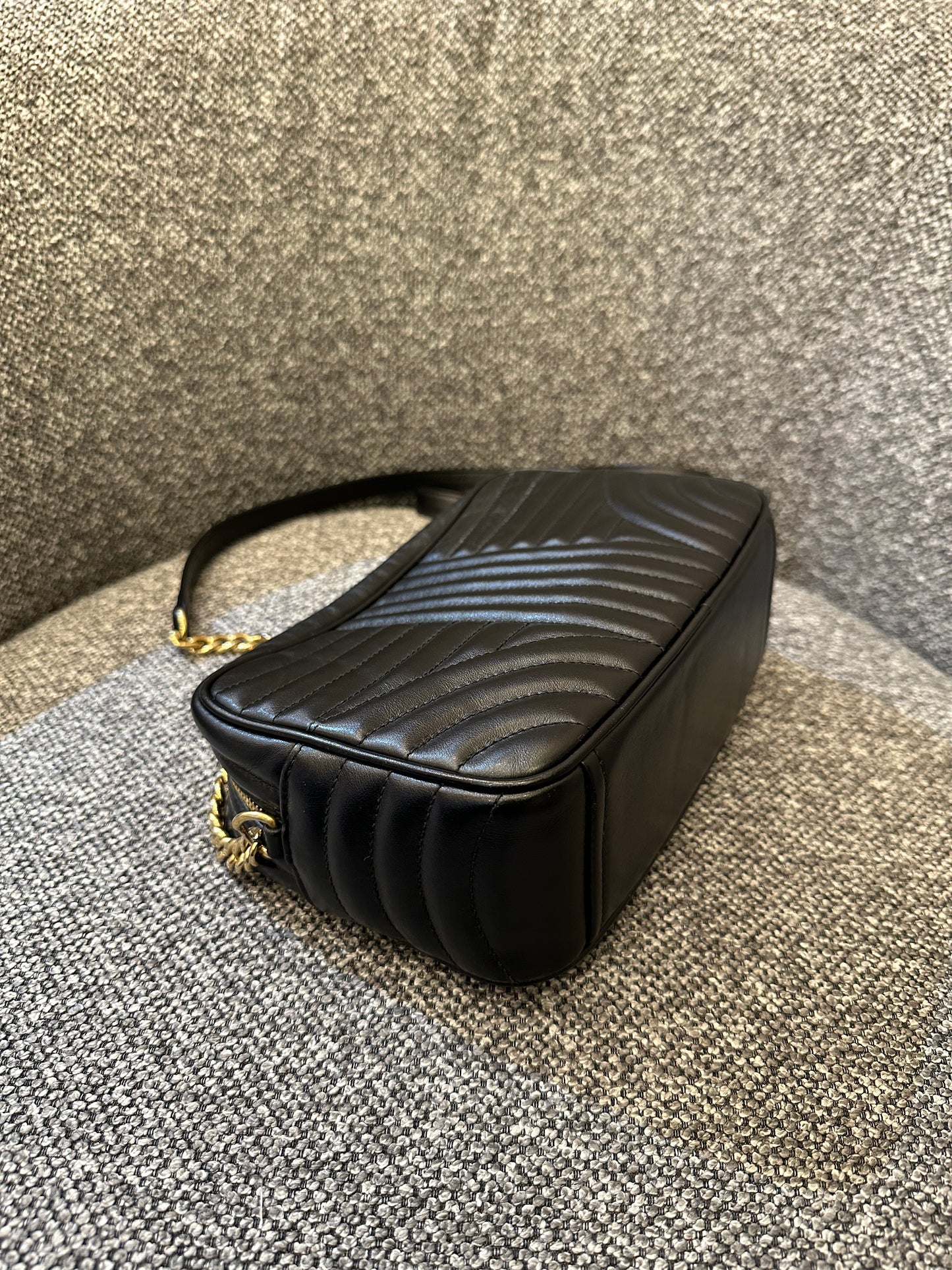 Prada Diagramme Camera Bag In Black Leather