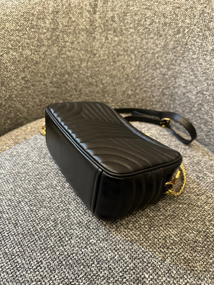 Prada Diagramme Camera Bag In Black Leather