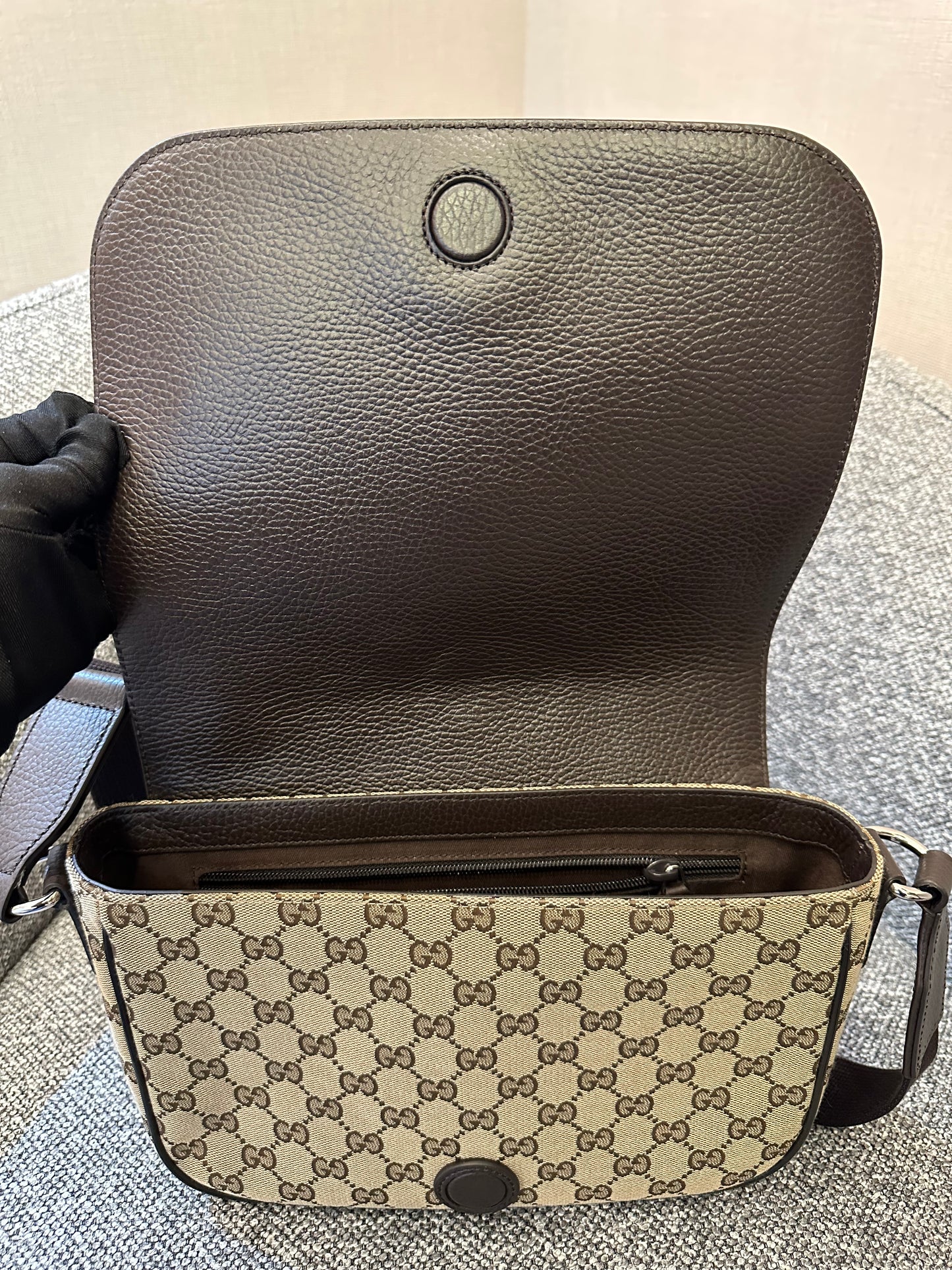 Gucci Messenger Bag In GG Monogram Canvas
