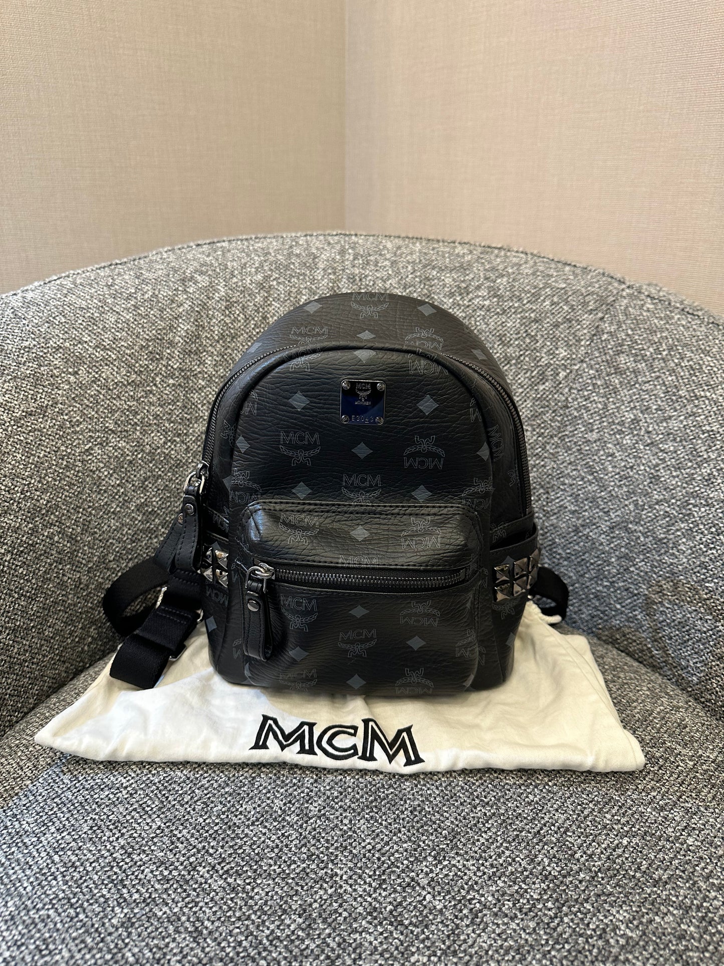 MCM Stark Side Studded Backpack