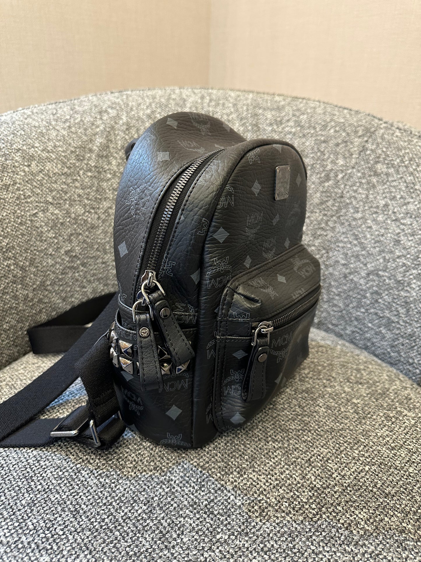 MCM Stark Side Studded Backpack