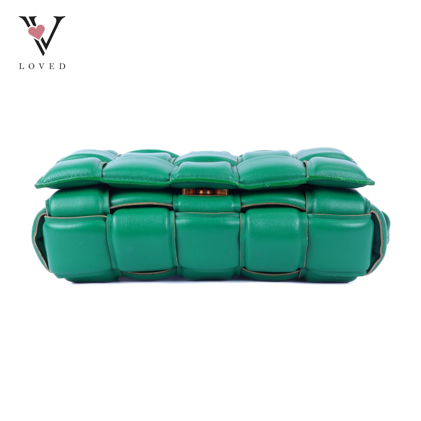 Green Nappa Maxi Inerrciato Padded Cassette Crossbody Bag