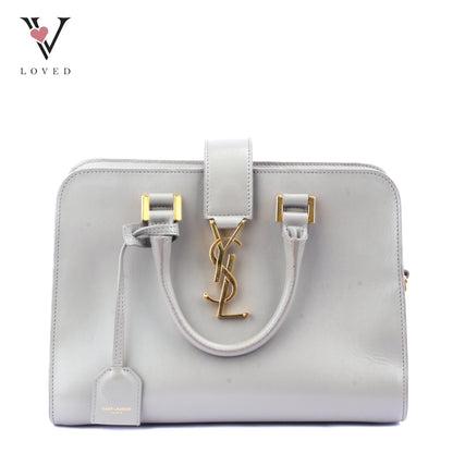Yves Saint Laurent Cabas Small In Gray Leather