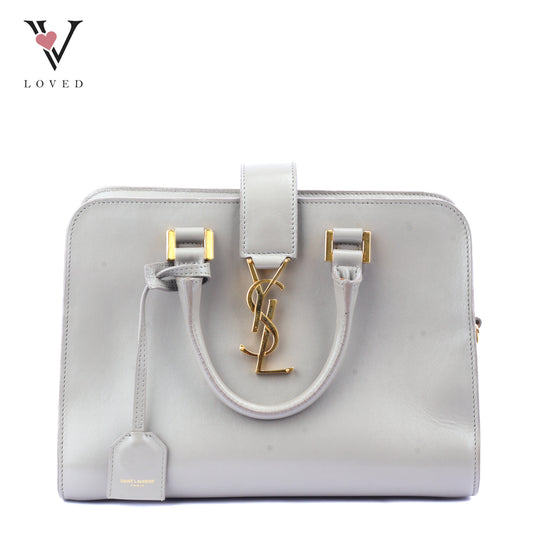 Yves Saint Laurent Cabas Small In Gray Leather
