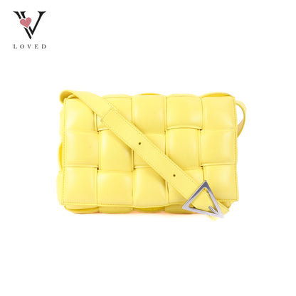 Yellow Nappa Maxi Inerrciato Padded Cassette Crossbody Bag