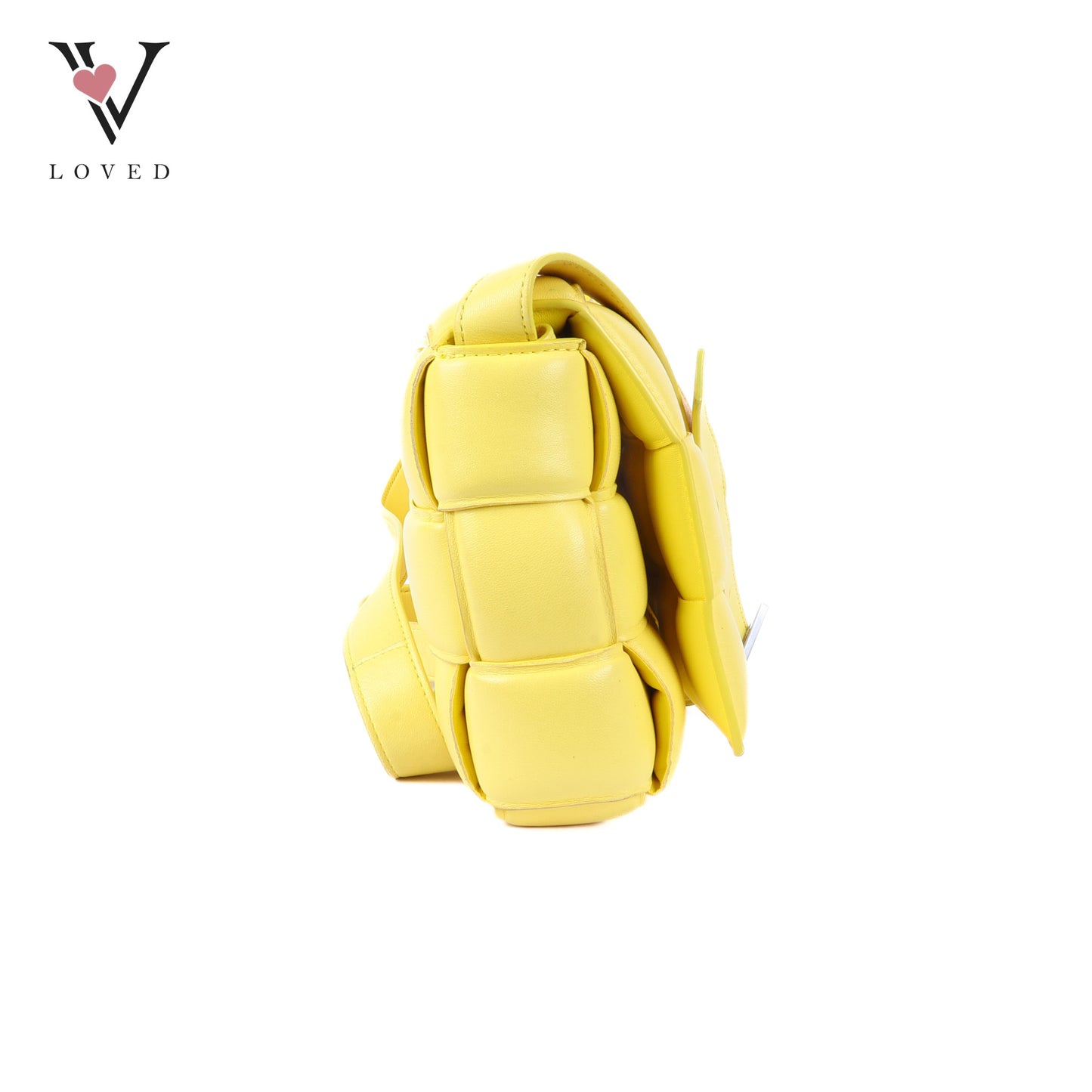 Yellow Nappa Maxi Inerrciato Padded Cassette Crossbody Bag
