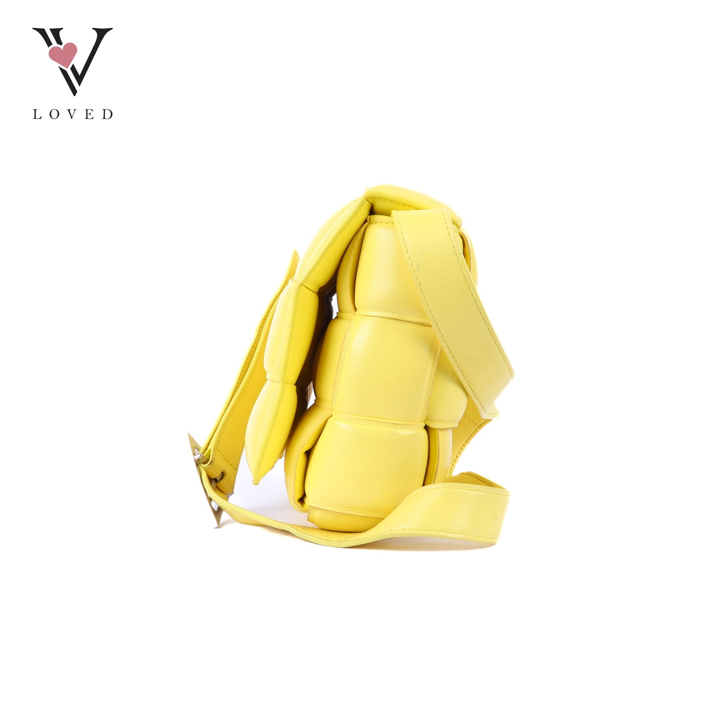 Yellow Nappa Maxi Inerrciato Padded Cassette Crossbody Bag