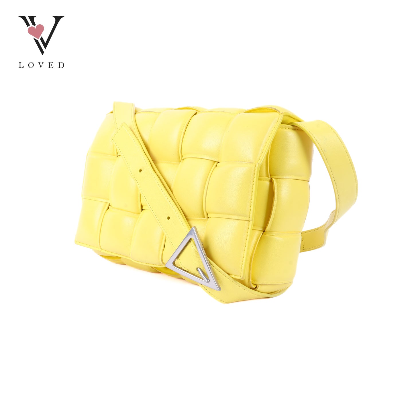 Yellow Nappa Maxi Inerrciato Padded Cassette Crossbody Bag