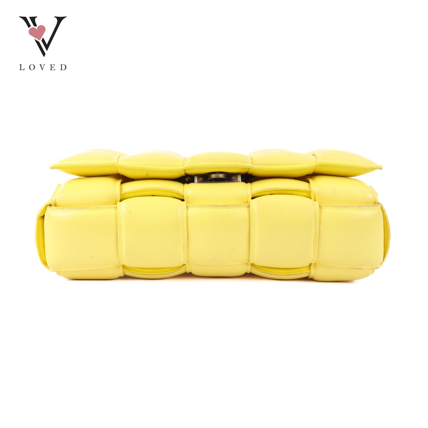 Yellow Nappa Maxi Inerrciato Padded Cassette Crossbody Bag