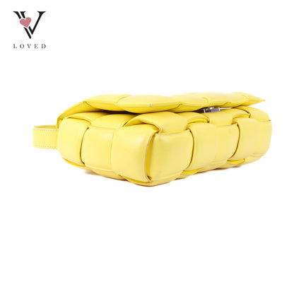Yellow Nappa Maxi Inerrciato Padded Cassette Crossbody Bag