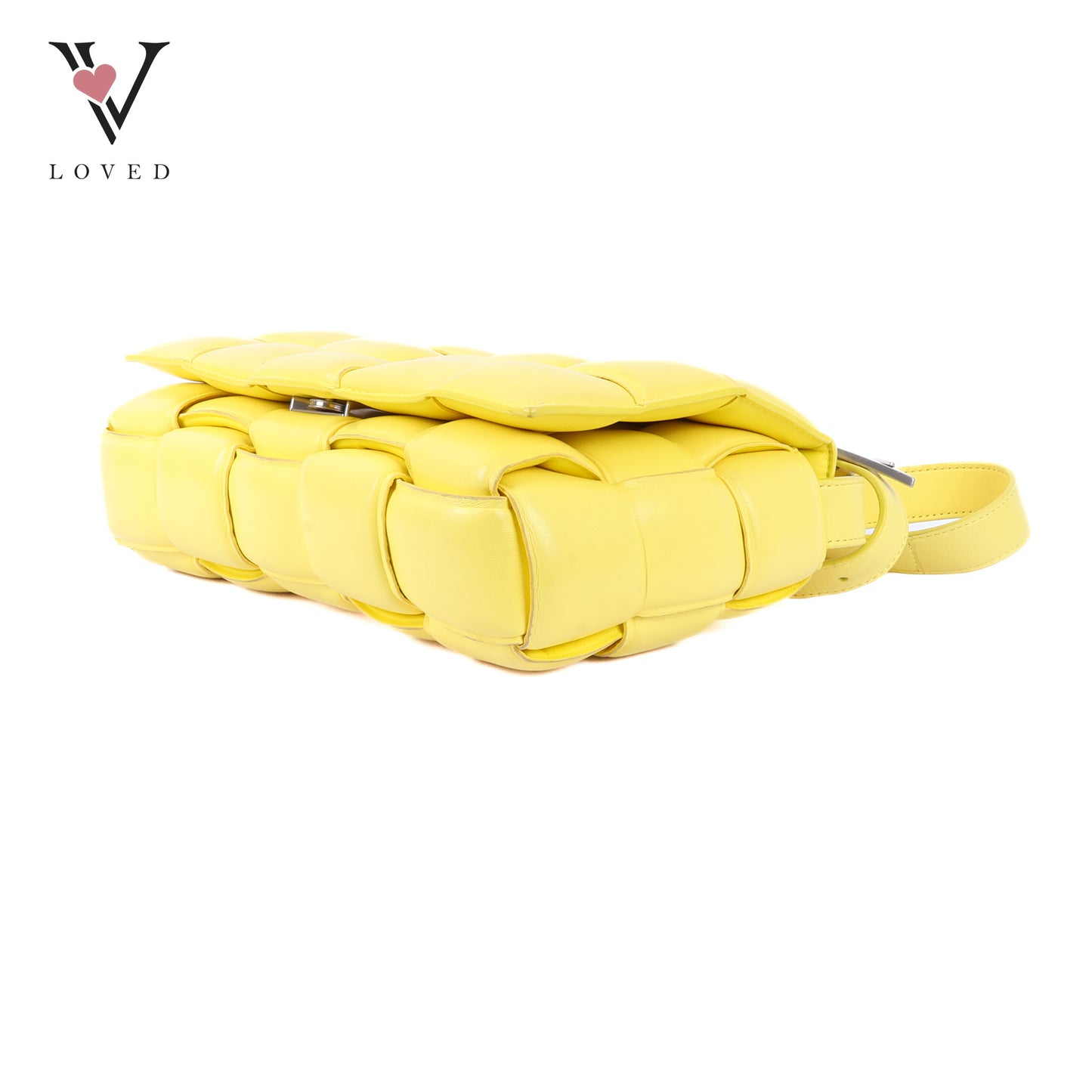Yellow Nappa Maxi Inerrciato Padded Cassette Crossbody Bag