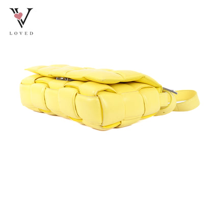 Yellow Nappa Maxi Inerrciato Padded Cassette Crossbody Bag
