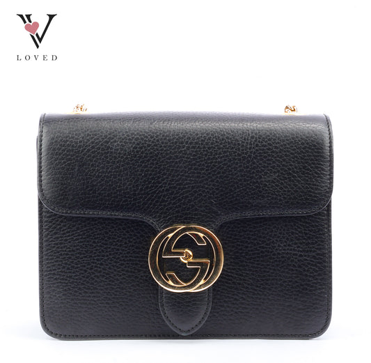 Gucci Interlocking Small In Black Leather