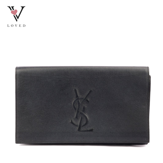 Yves Saint Laurent Belle De Jour Clutch In Black Leather