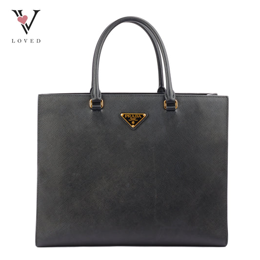 Prada Galleria In Black Saffiano Leather