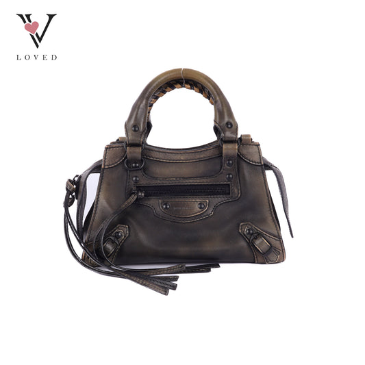 Calfskin Black Hardware Mini Neo Classic City Bag