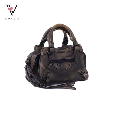 Calfskin Black Hardware Mini Neo Classic City Bag