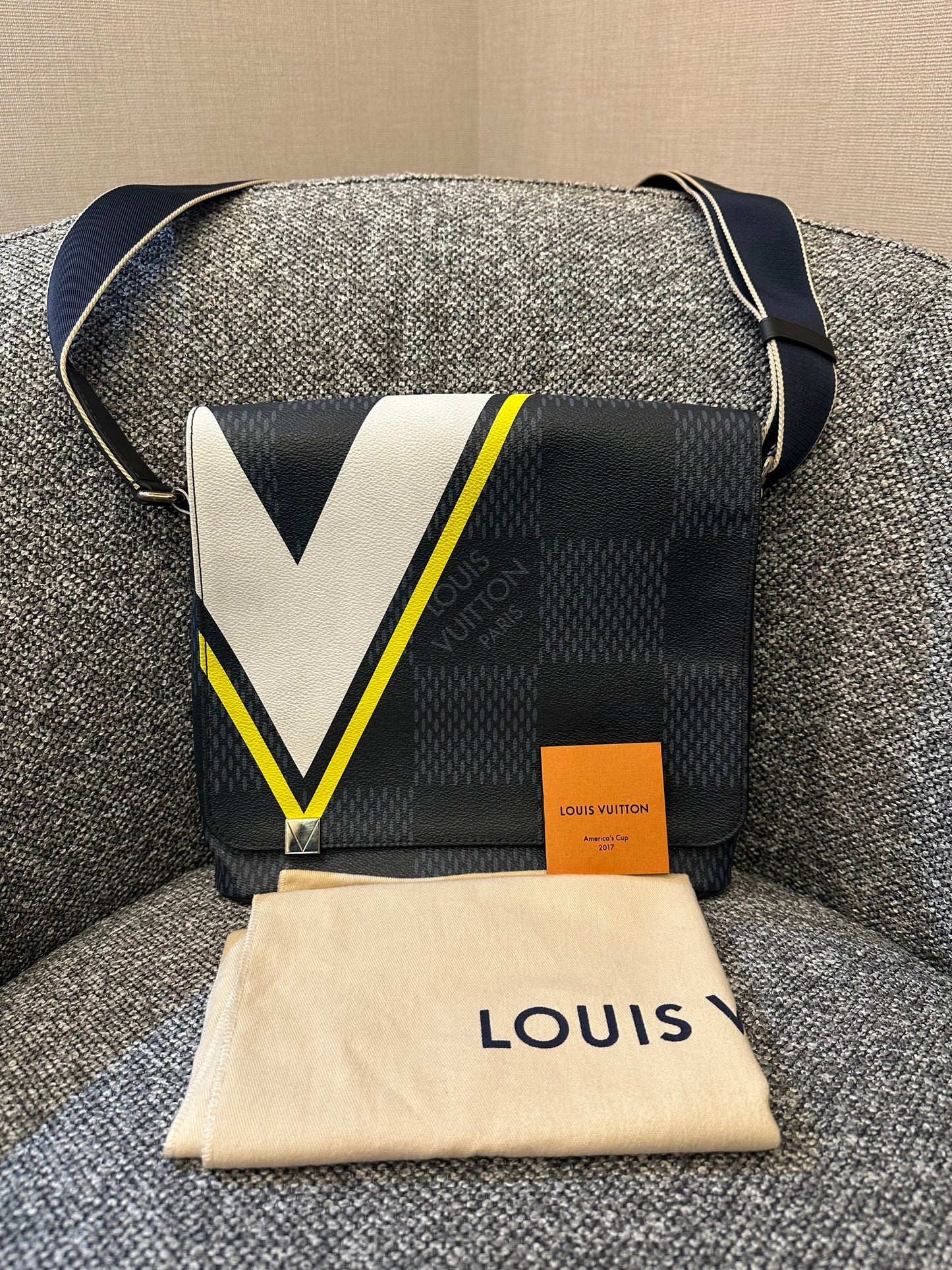 Louis Vuitton America's Cup Limited Edition District PM In Damier Cobalt Canvas
