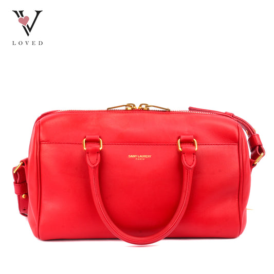 Yves Saint Laurent Baby Duffle Bag In Red Leather
