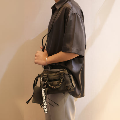 Calfskin Black Hardware Mini Neo Classic City Bag