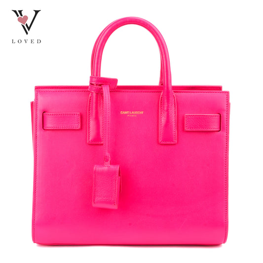 Yves Saint Laurent Sac De Jour In Hot Pink Leather