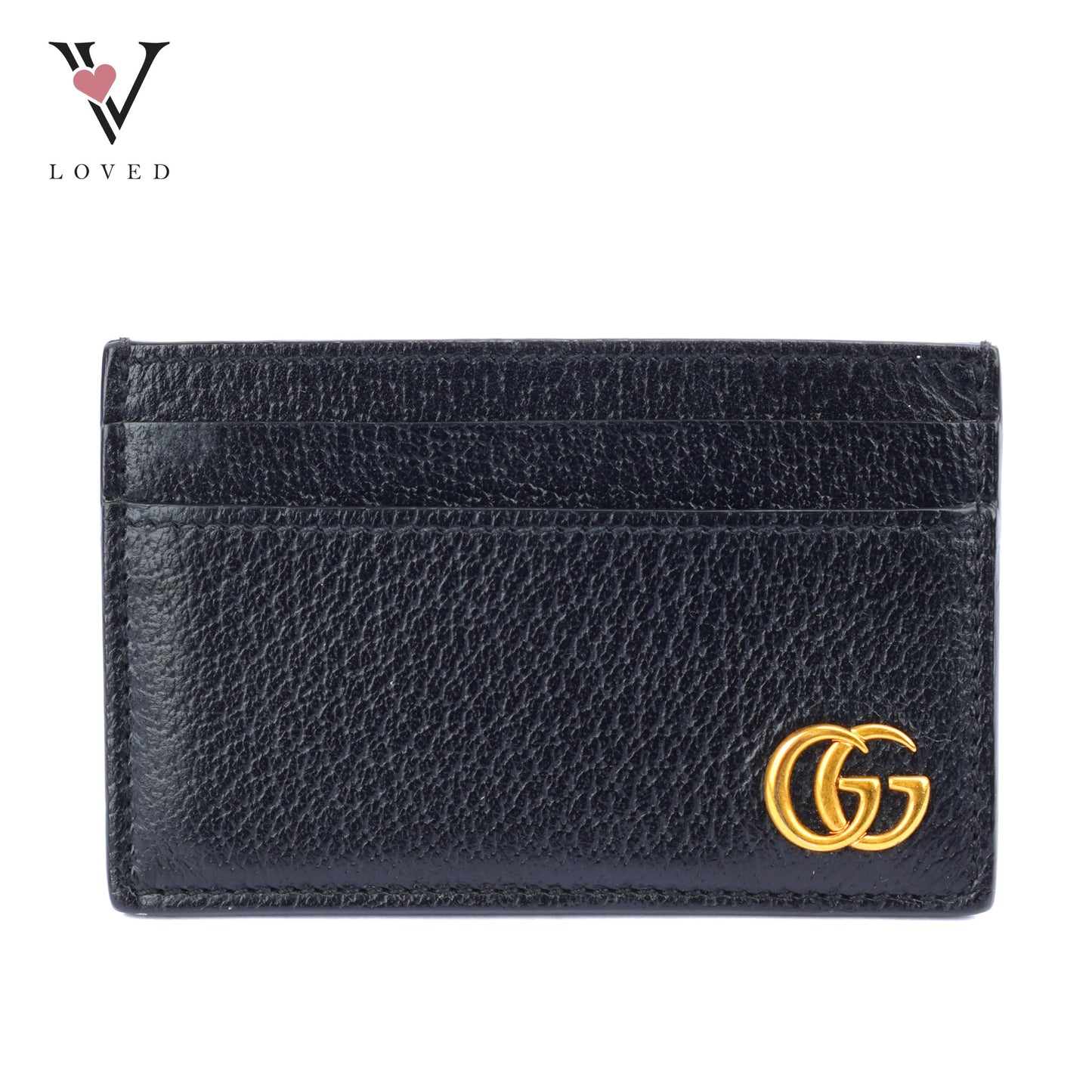 Gucci GG Marmont Card Case in Black Leather