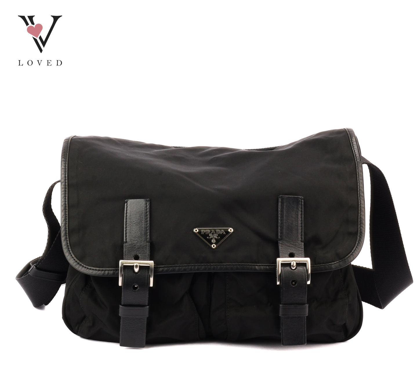 Prada Black Tessuto Messenger Bag