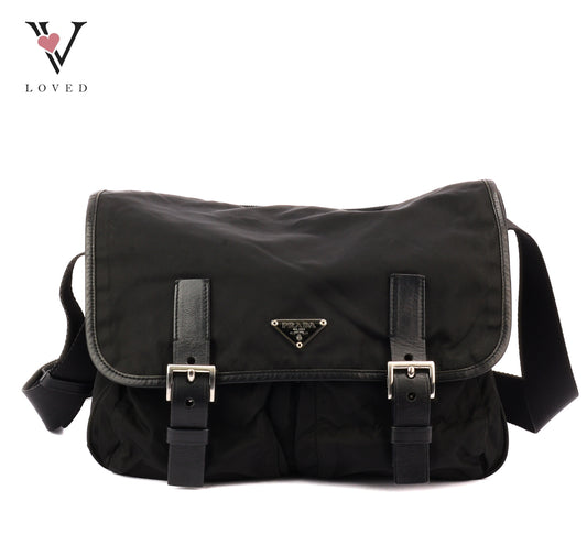 Prada Black Tessuto Messenger Bag