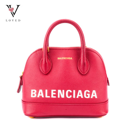 Balenciaga Ville Top Handle Handbag in Burgundy
