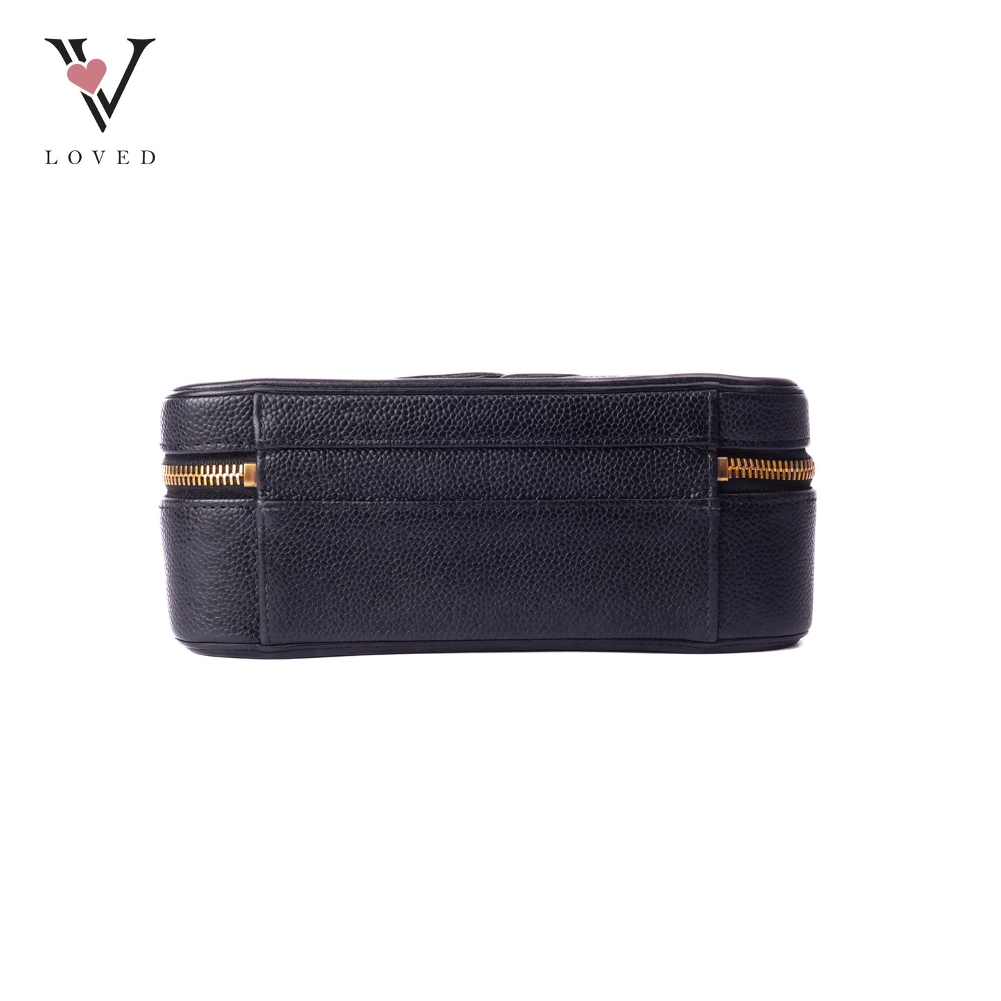 CC Filigree Vanity Case In Black Caviar Leather