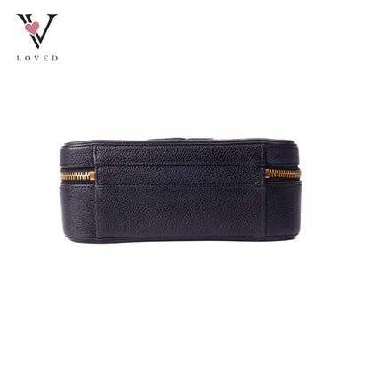 CC Filigree Vanity Case In Black Caviar Leather