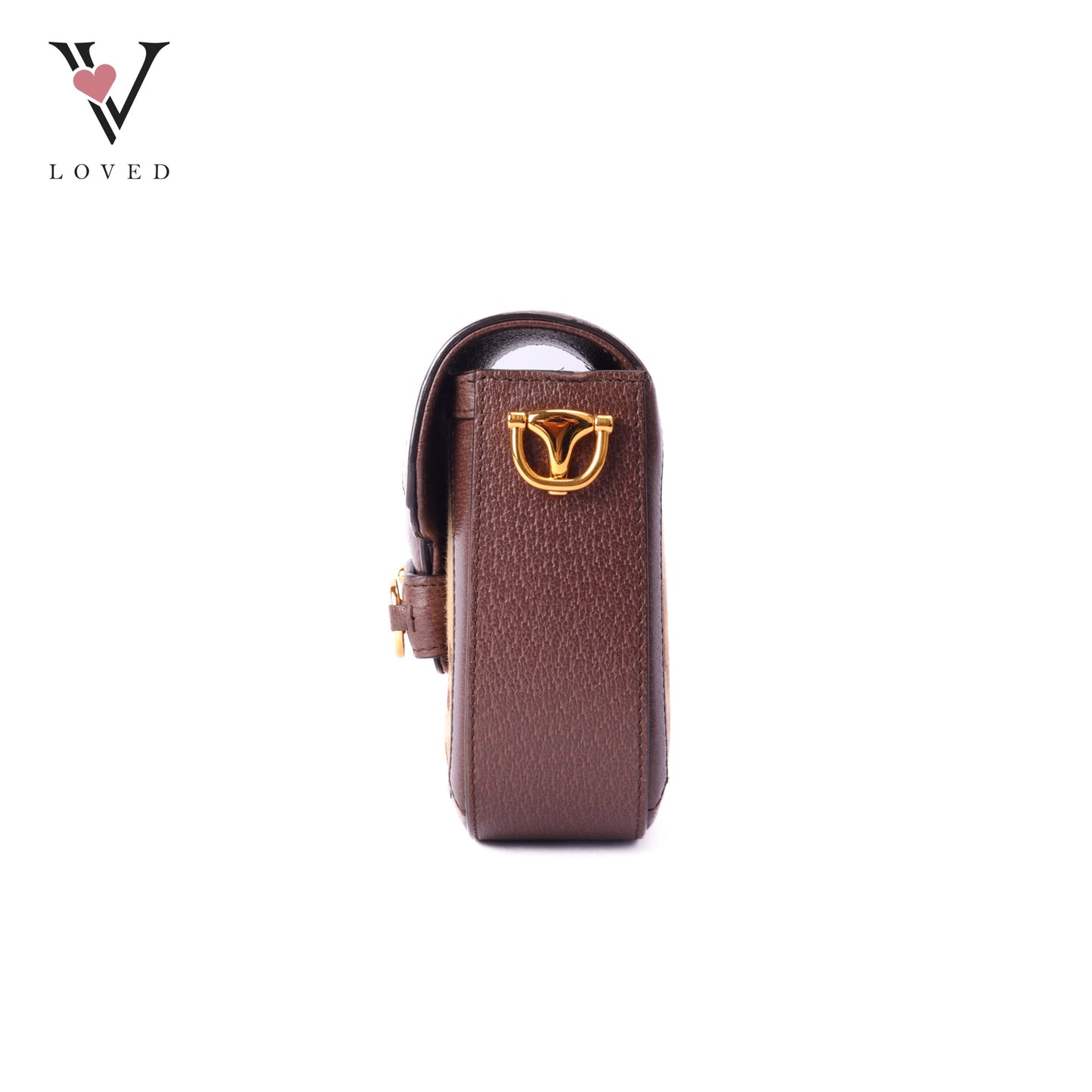 Horsebit 1955 Shoulder Bag Brown Canvas