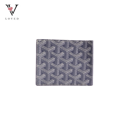Victoire Wallet In Grey Leather Canvas