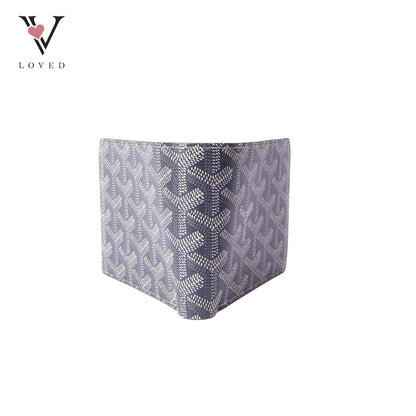 Victoire Wallet In Grey Leather Canvas