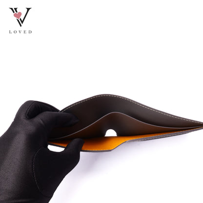 Victoire Wallet In Grey Leather Canvas