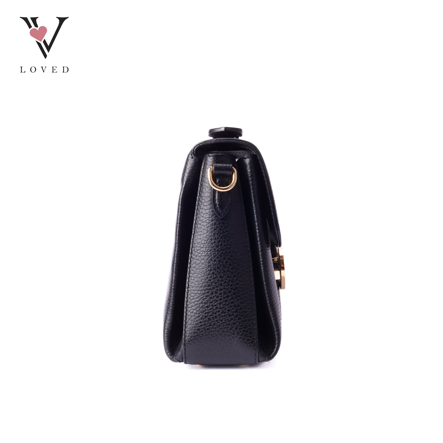 Gucci dollar interlocking GG shoulder bag in black leather