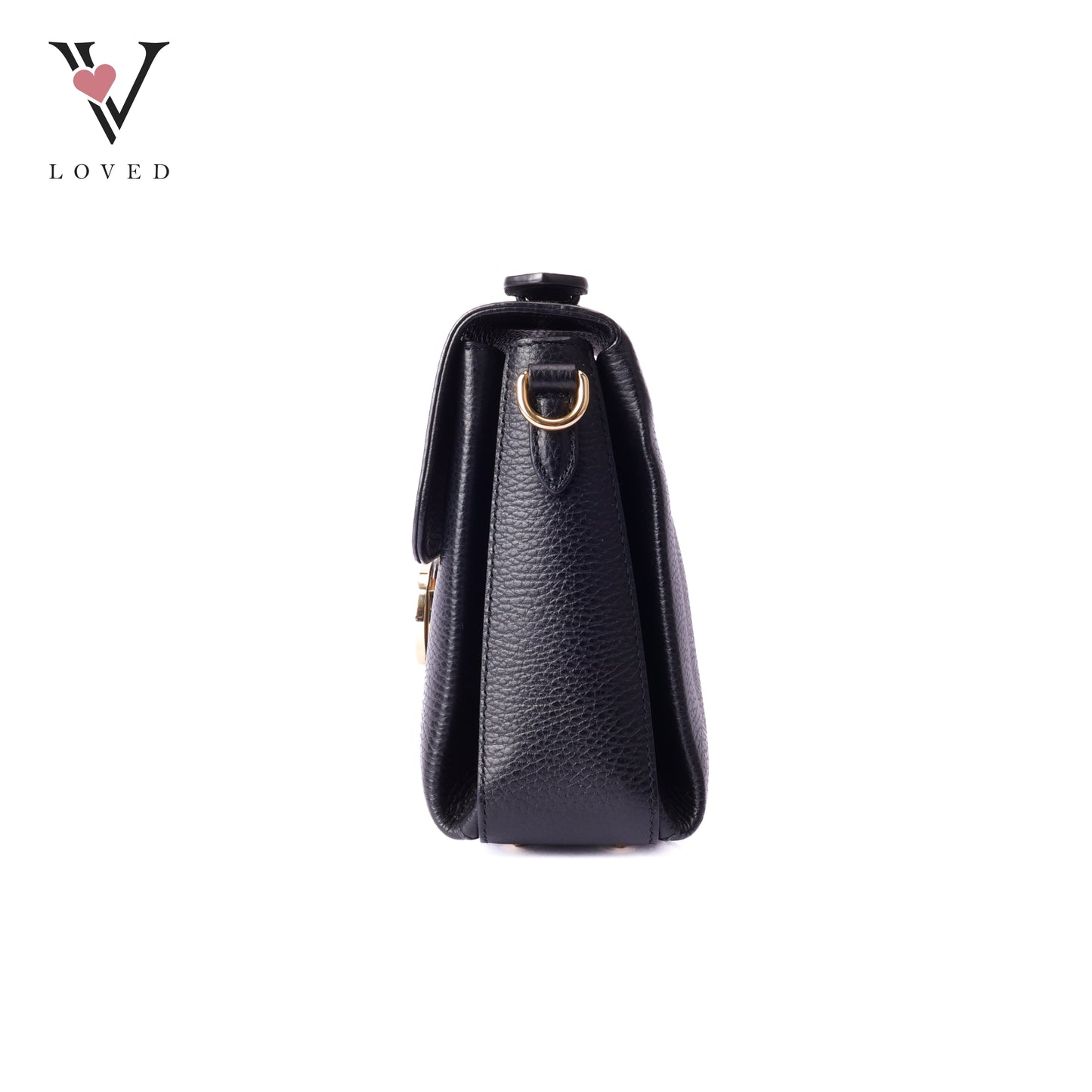 Gucci dollar interlocking GG shoulder bag in black leather