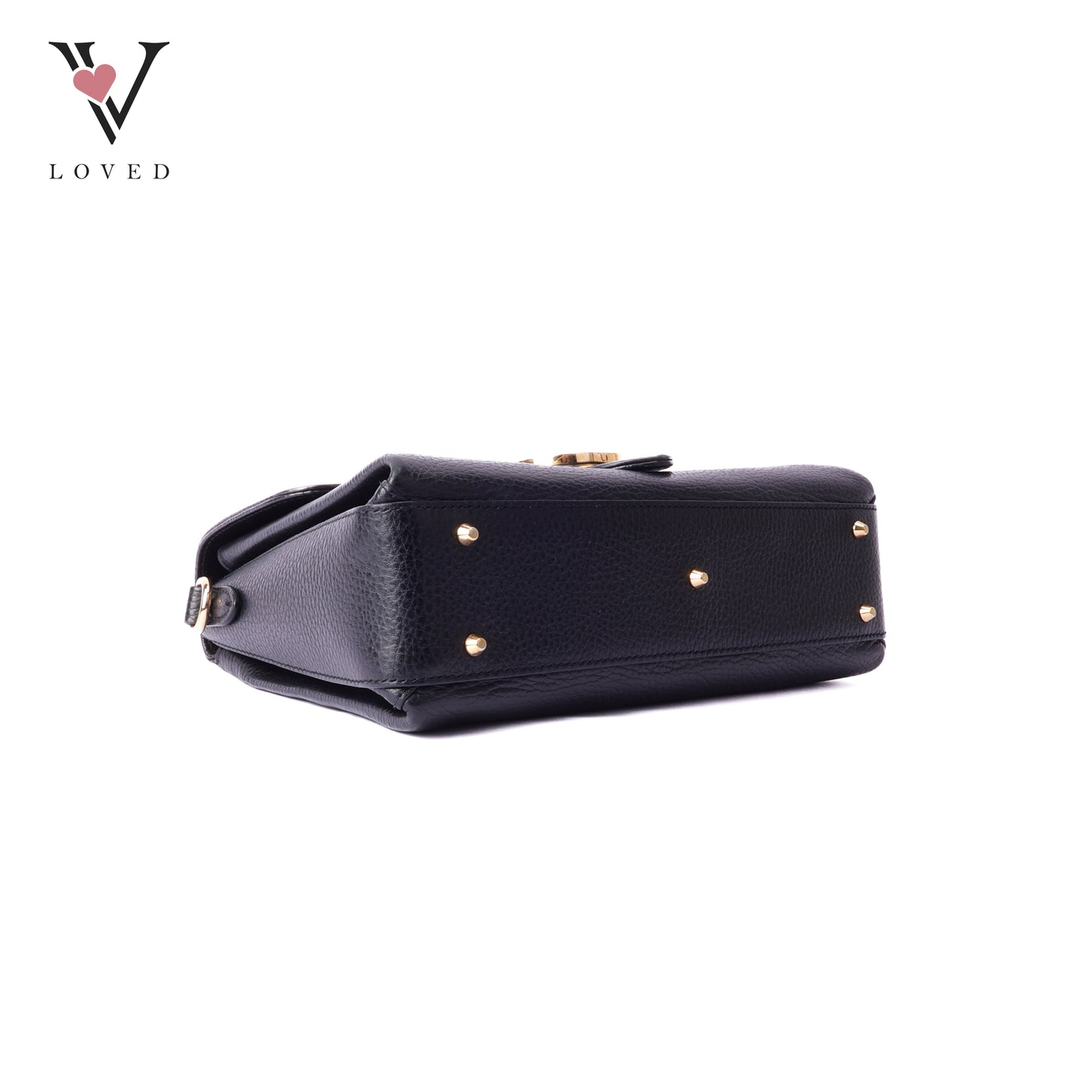 Gucci dollar interlocking GG shoulder bag in black leather