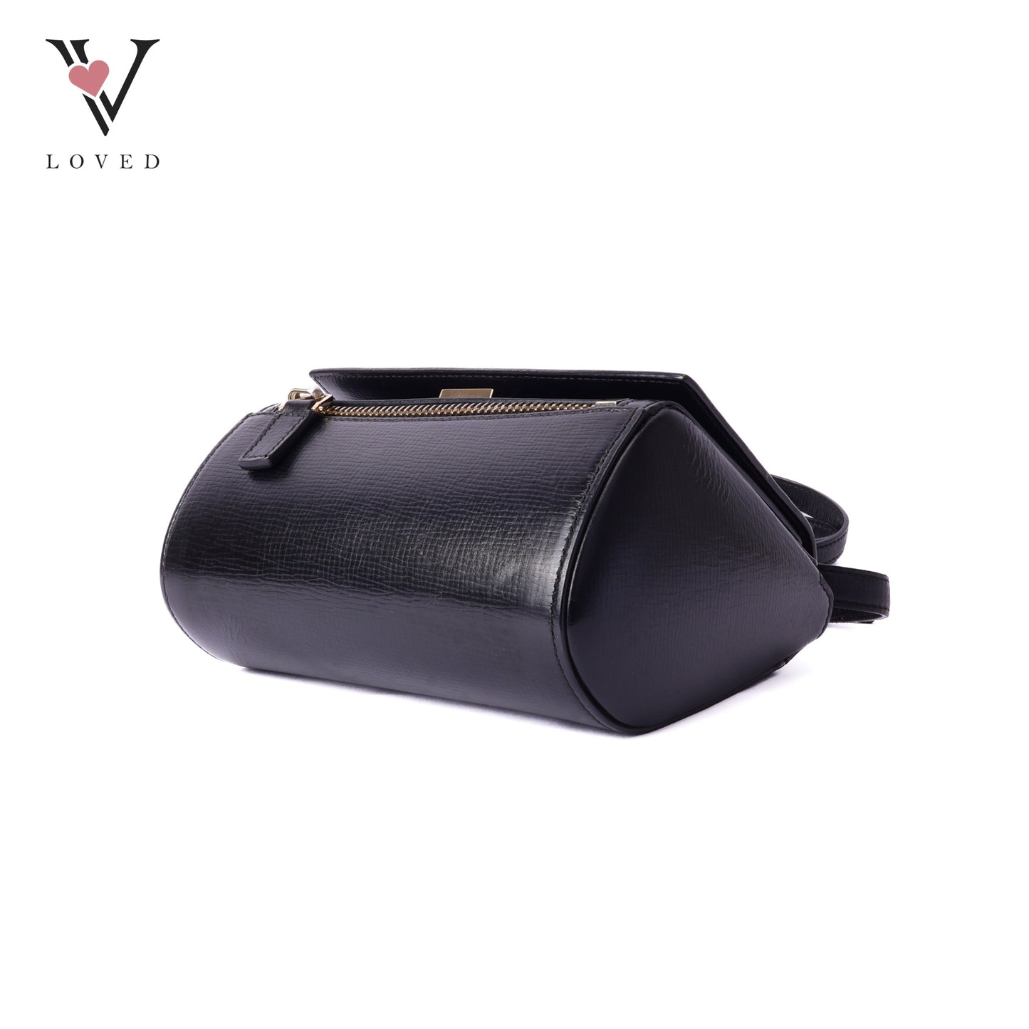 Givenchy pandora box mini crossbody bag in black grained leather