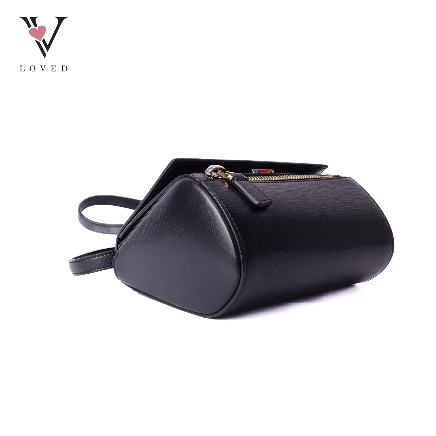 Givenchy pandora box mini crossbody bag in black grained leather