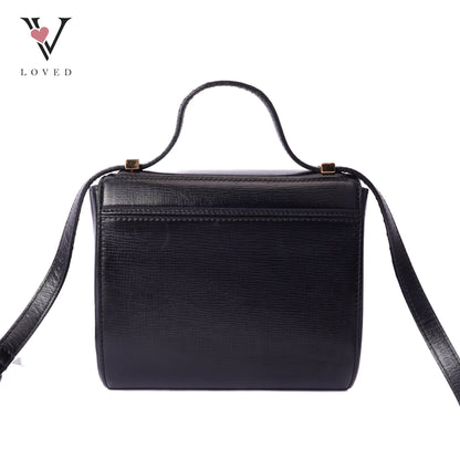 Givenchy pandora box mini crossbody bag in black grained leather