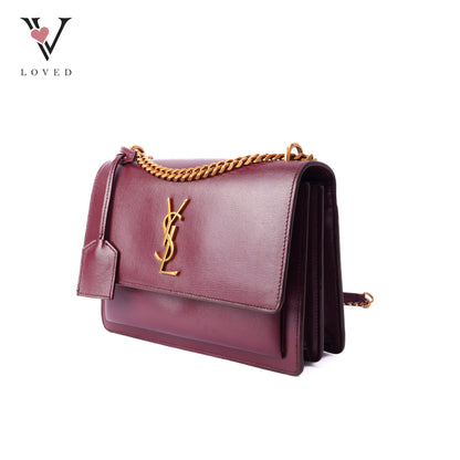 Sunset In Burgundy Calfskin Leather