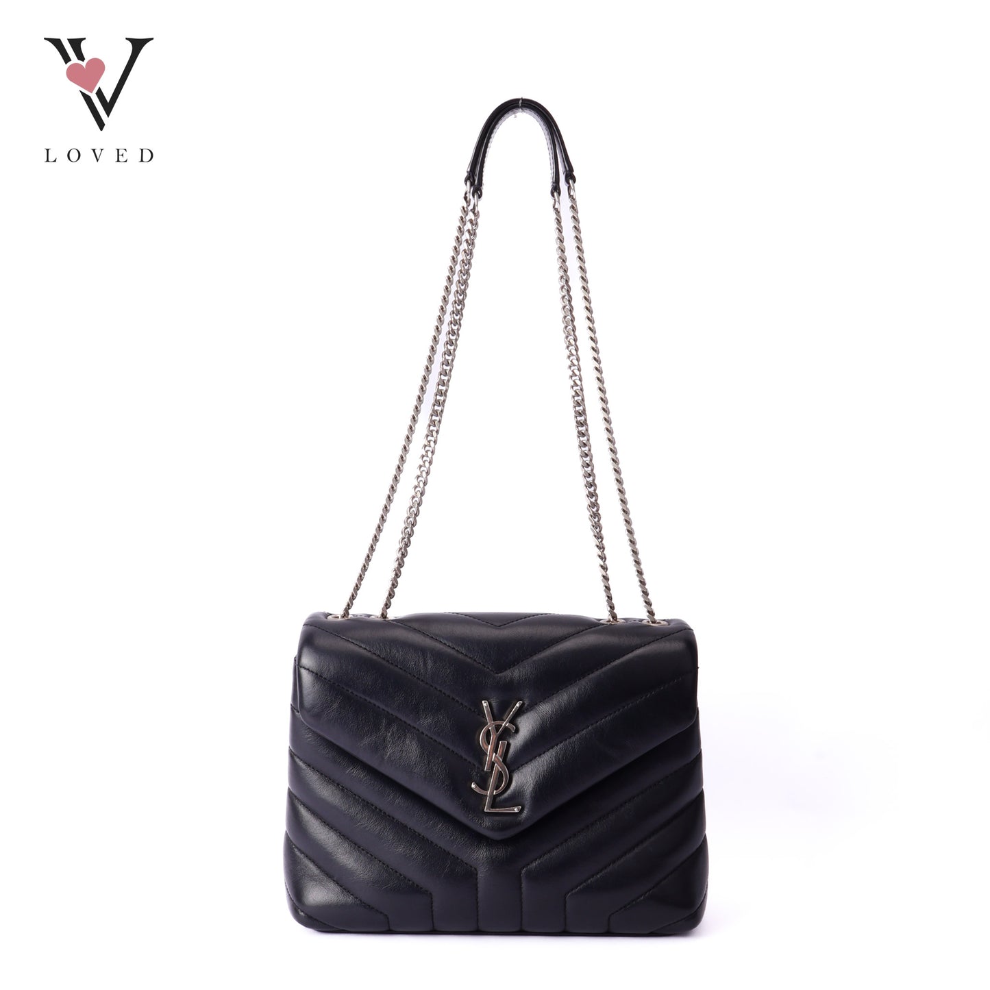 YSL Loulou in Black Calfskin and Y Quilted Monogram