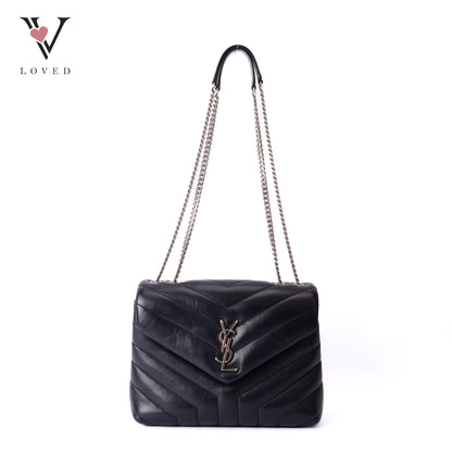 YSL Loulou in Black Calfskin and Y Quilted Monogram