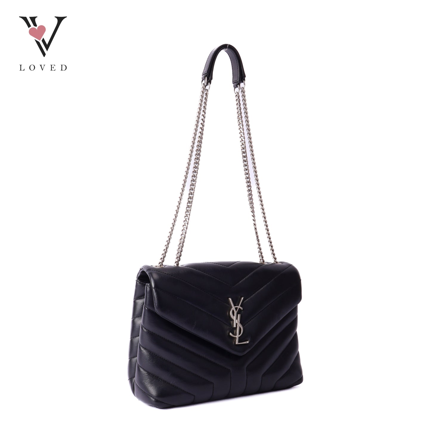 YSL Loulou in Black Calfskin and Y Quilted Monogram