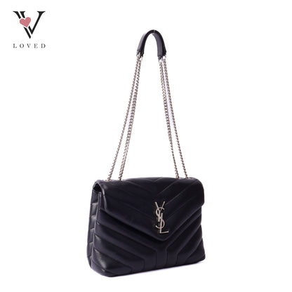 YSL Loulou in Black Calfskin and Y Quilted Monogram