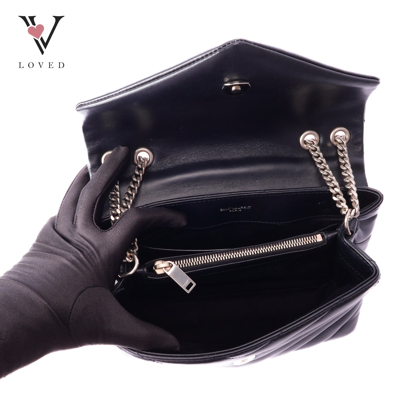 YSL Loulou in Black Calfskin and Y Quilted Monogram