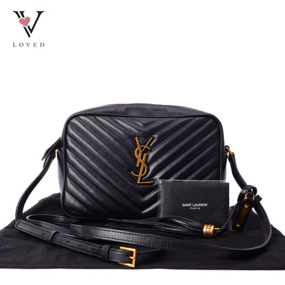 Lou Camera Bag In Black Quilted Leather