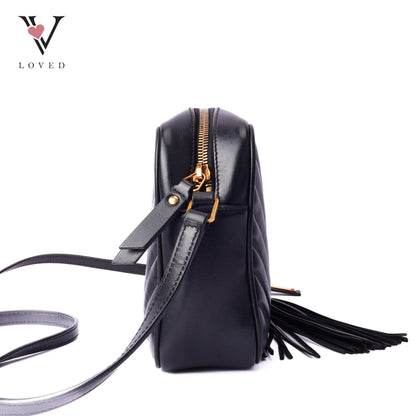 Lou Camera Bag In Black Quilted Leather