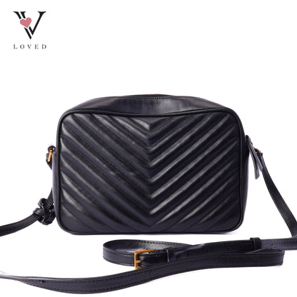 Lou Camera Bag In Black Quilted Leather